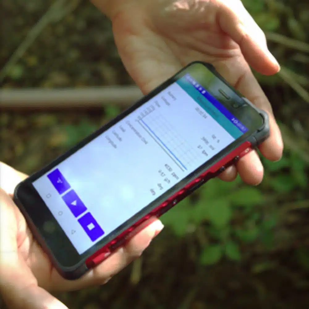 Phone with the Interface of the Addglobe Gas Flow Meter