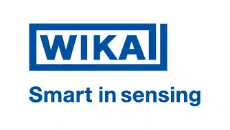 Logo del brand Wika: Scritta Wika Smart in sensing in blu